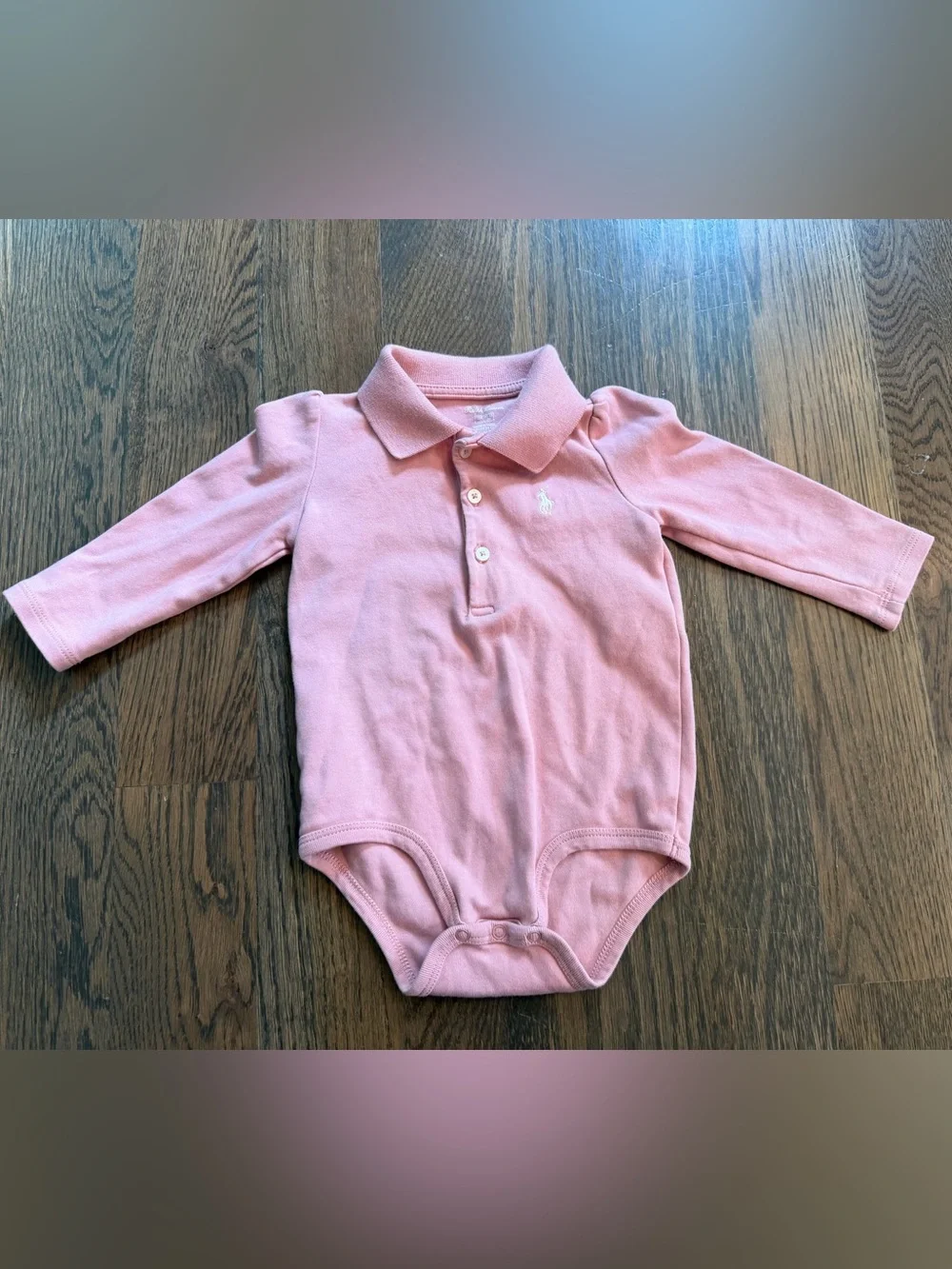Ralph Lauren Pink Polo Bodysuit for Baby